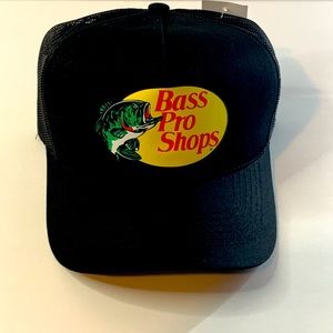 COPY - BASS PRO SHOPS TRUCKER MESH HAT BLACK ONE SIZE FITS ALL FREE SHIPPING